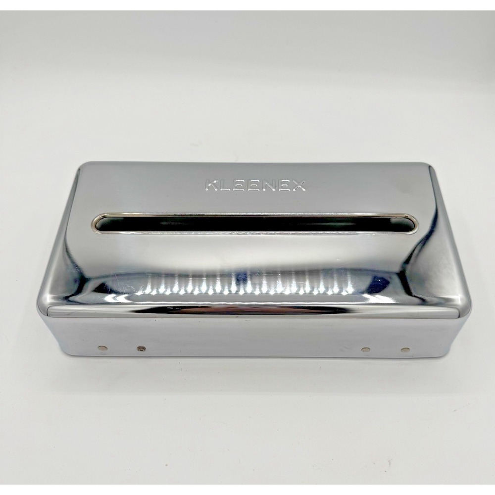 Chrome Kleenex Tissue Dispenser Car Dashboard Wall Mount Opens No Key Vintage